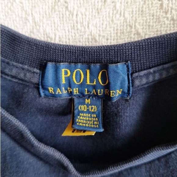 👕 Boys Blue Polo Sweatshirt with Reflective Logo 👕 - Picture 8 of 12